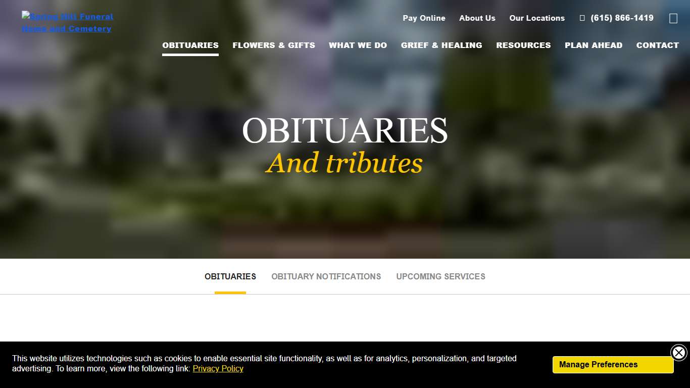 Obituaries in Nashville, TN Spring Hill Funeral Home